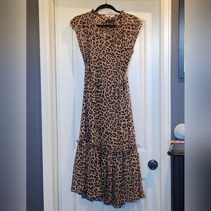 INC International Concepts Brown Leopard Midi Dress